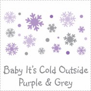 Baby It's Cold Outside Purple & Grey Baby Shower Invitations